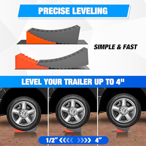 Image of Nilight RV Levelers with Wheel Chocks (Orange), 2-Pack