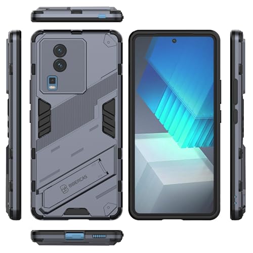 Image of Back Case Cover Compatible for Iqoo Neo 7 Pro 5G, Iqoo Neo 7 5G | 360 Degree Protection | Camera Protection | Kickstand Case | Shockprof Case | (Grey)