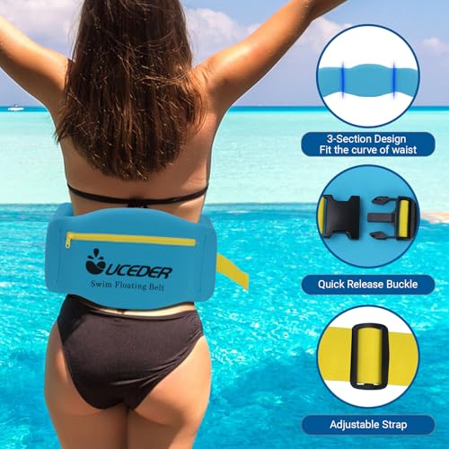 image for UCEDER Swim Flotation Belt for Adults, Adjustable Swim Belt with Zippe
