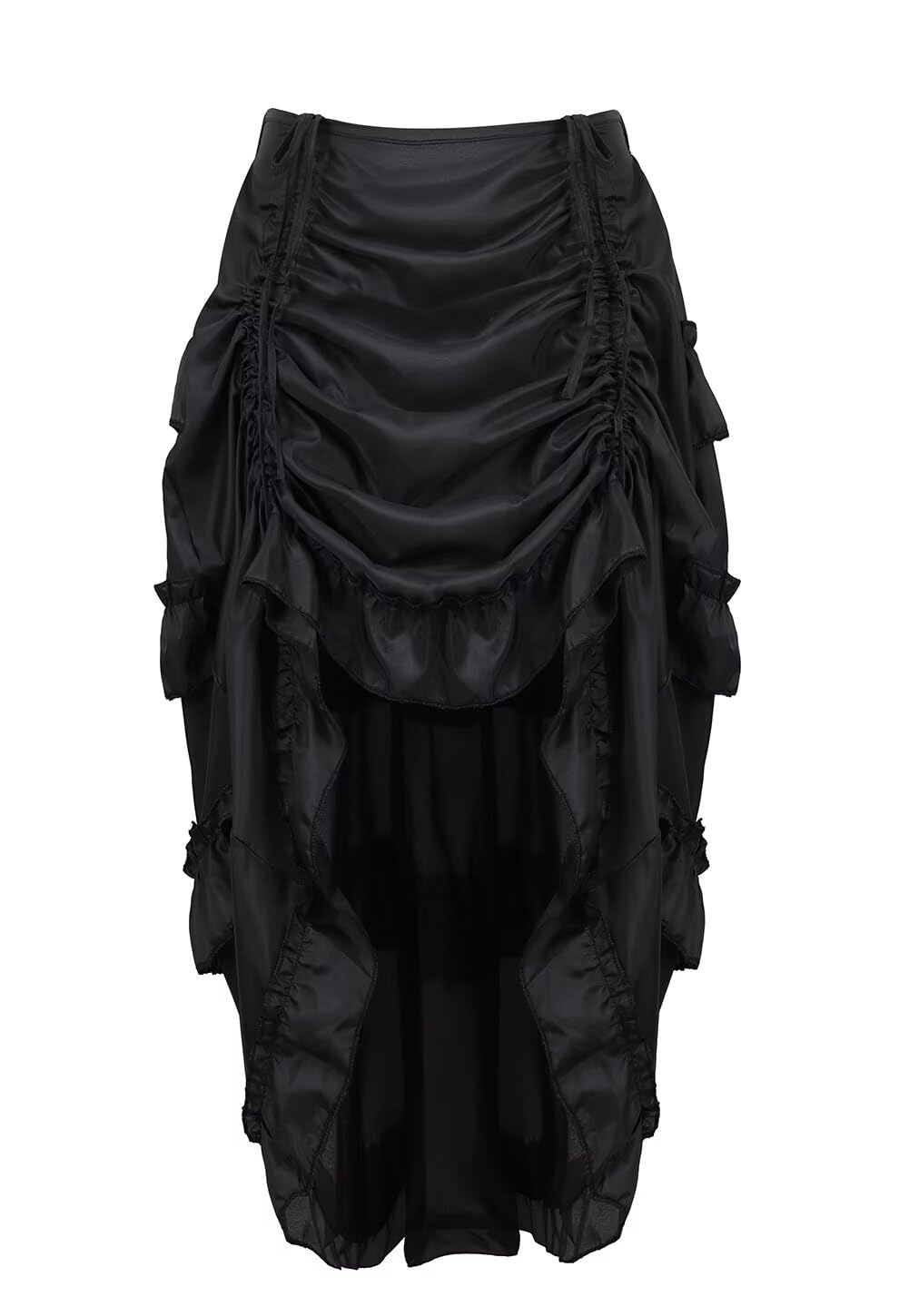 Josamogre Steampunk Corsage Corsagenkleid Korsett Bustier Piraten Kostüm mit asymmetrischer Spitzenrock und Bluse für Karneval Halloween