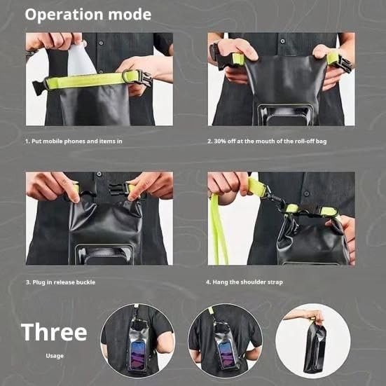 Image of KPS 2 in 1 Mobile Phone Waterproof Pouch | Transparent Mobile Pouch Cover | Cell Phone Dry Bag for Beach /Swimming /Snorkeling /Camping /Water Sports Protector with Sling Strap (Pack of 1,Multicolor)(2L)