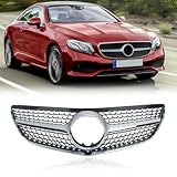 KARPAL Diamond Grille Grill Compatible with 2014-2017 Mercedes Benz W207 E-CLASS Coupe Silver