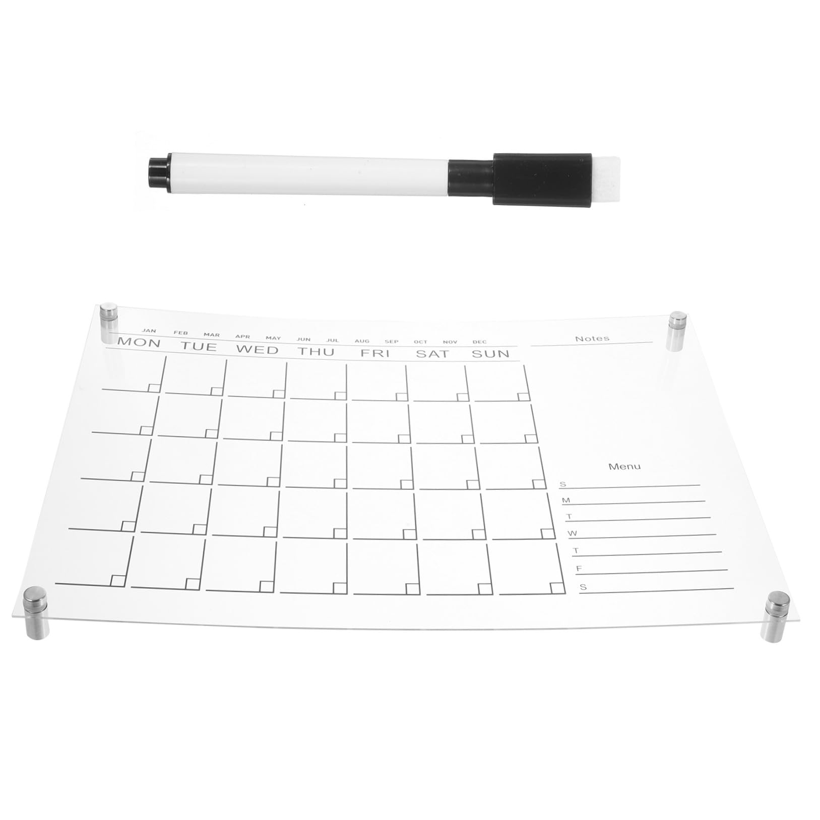 NUOBESTY Trocken Abwischbare Acryltafel Wochenplaner für Büro und Shop Transparente Memo Pinnwand aus Acrylglas Leicht und Sicher zum Aufhängen Zufällige Farbe
