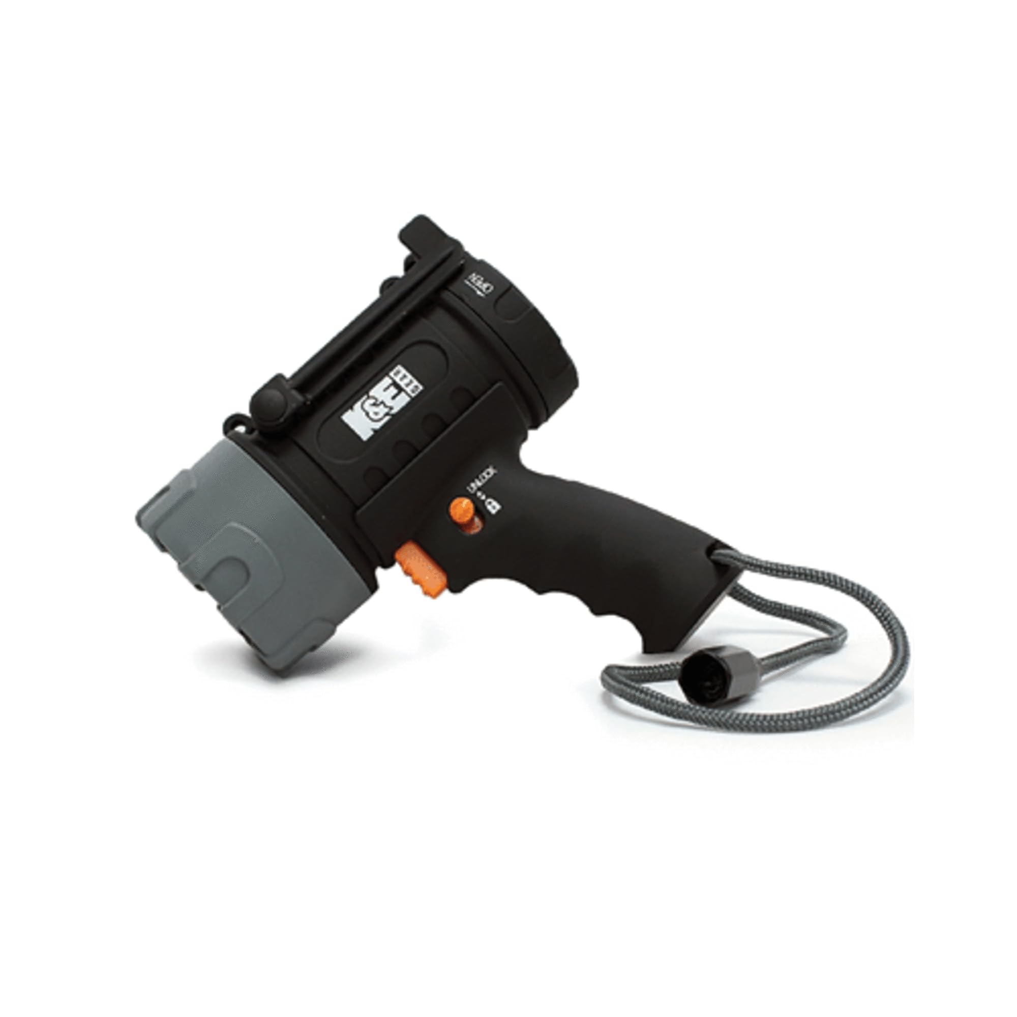 Railhead Gear LED Flashlight Spotlight Hand-held 750 Lumen Battery Operated Bright Lightweight Light with Adjustable Swivel Stand and 1550 ft Beam Distance KE-SL200S