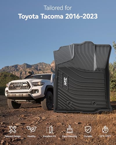 Image of 3W Floor Mats Fit 2016-2023 Toyota Tacoma Double Cab, Automatic