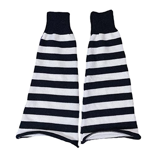 Women Girl Flared Leg Warmers Striped Knit Socks Over Knee Wide Leg Warm Knitted Pile Elephant Socks2