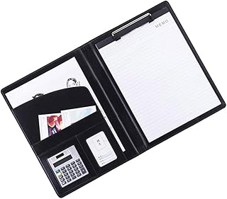 TEHAUX Organizador De Portfólio Currículo Portfólio Padfólio Notebook Fichário De Couro Portfólio De Negócios Fichário De Negócios Pasta De Arquivo Padfólio Porta-Arquivo Padfólio Pasta