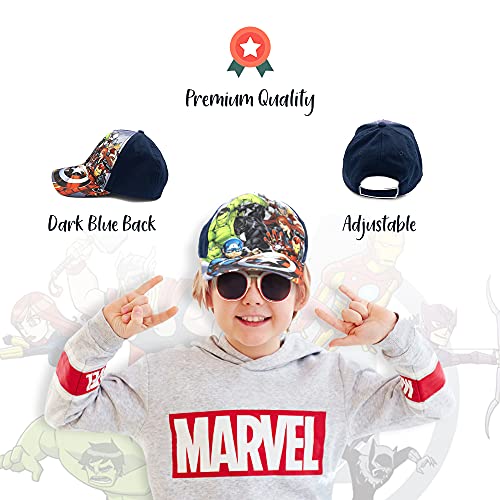 Marvel Avengers, Captain America, Hulk, Ironman Flat Brim Baseball Cap Hat, Boys Ages 5-17 Multi Color #TOP1