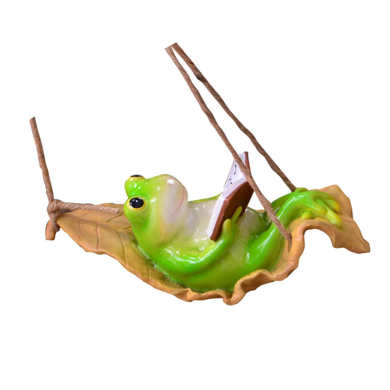 Toyvian Kreatives Froschornament aus Kunstharz Grün für Garten und Büro