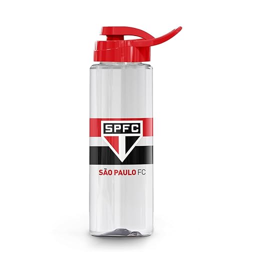 Squeeze Do São Paulo Garrafa de plascito de 750 Ml Licenciado Oficial Presente São Paulino (Transparente)
