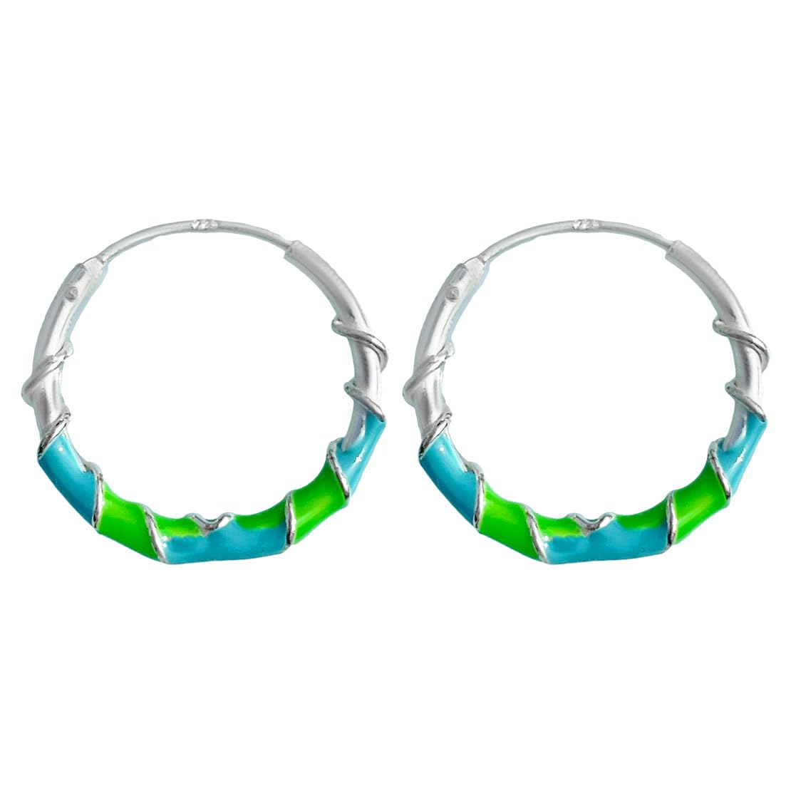 Parnika (Formerly MJ) 925 Enamel Silver Bali Hoops Earrings in Pure 92.5 Sterling Silver for Girls/Women - Style 4 (B0CXHRFG7B) Amazon Price History, Amazon Price Tracker