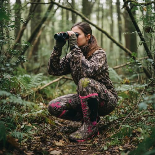Image of Wovenpak Extra Wide Rubber Boots for Women, Waterproof Hunting Boots with Steel Shank, Insulated Mud Boot, 6mm Neoprene Anti-slip Outdoor Work Boots, Size 6-11