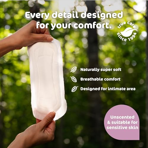 Image of Naty Sanitary Pads for Women Without Wings, Normal Absorbency, 14 Count | 100% Organic Cotton top Sheet, Certified Skin-Safe for Periods, Unscented, Comfortable & Breathable