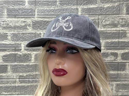 Image of Fishing Baseball Cap for Men Women, Adjustable Embroidered Fish Hat | Fishing Gear, Outdoor Adventure Design, Precision Embroidery Craft, One Size Adjustable Fit