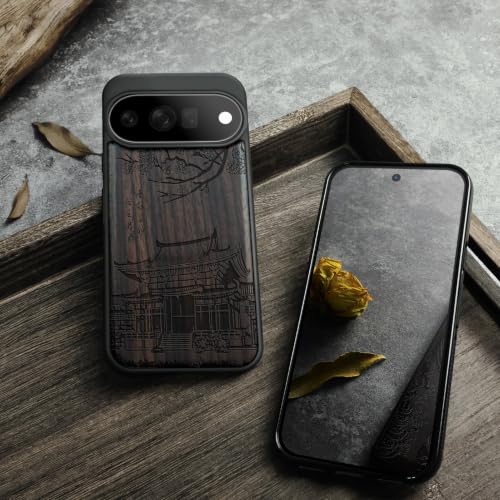 Étui pour Pixel 11 Pro sombre temple entouré de fleurs Carveit - 5