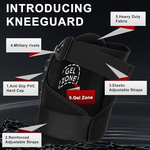 FREEKYROCK Gel Knee Pads for Work, Professional Knee Pads for Men Women with Soft Foam, Heavy Duty Cap, Adjustable Straps, Quick-Fasten Buckle for Construction, Gardening, Welding, Roofing, Cleaning