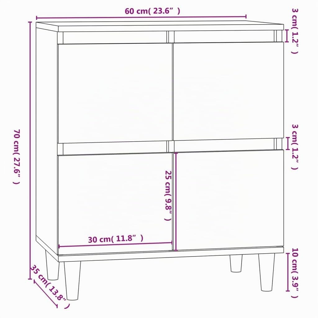 vidaXL Buffet Blanc 60x35x70 cm Bois d'ingénierie