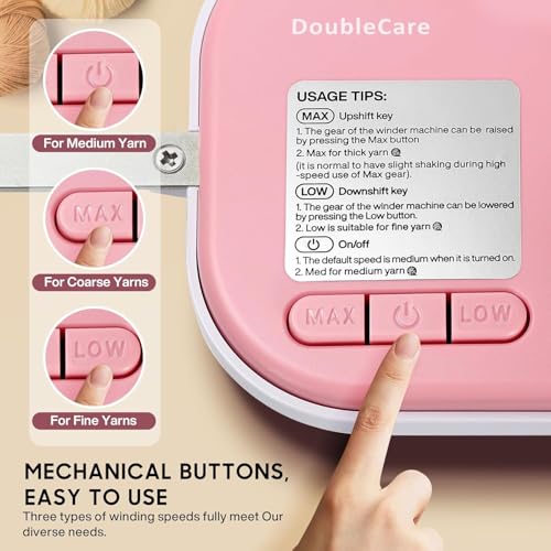 Elektrischer Garnwickler – 3 Gänge, für 110-280 g Garn (Rosa) – Bild 4