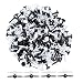 BESTCYC 8mm 1/3" 200pcs Black and White Metal Brad Paper Fastener Scrapbooking Card Making Art Craft Brads