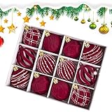 Bolas navideñas decorativas, 12 unidades colgantes para árbol | Bolas navideñas de 6 cm para árbol ventana jardín guirnalda