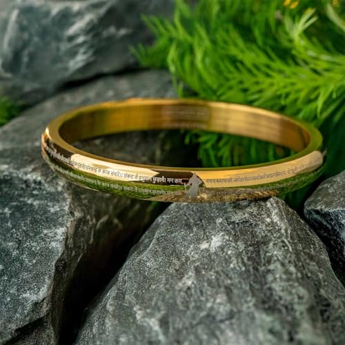 Image of Mesmerize Men's Hanuman Chalisa 9-Verse Kada in a Round Curved Design | Durable Stainless Steel Spiritual Kada Bracelet | Waterproof, Hypoallergenic - 6 Months Warranty Included