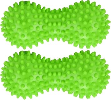 Therapists Choice Pack of 2 Soft Spiky Massage Peanut Balls, Stress Reflexology, Porcupine Sensory Peanut Ball Set