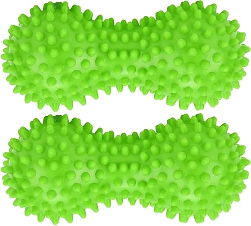 Therapist's Choice® Pack of 2 Soft Spiky Massage Peanut Balls, Stress Reflexology, Porcupine Sensory Peanut Ball Set