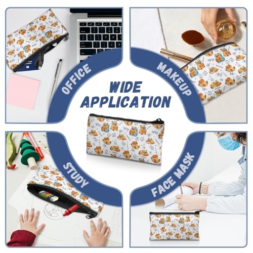 Image of Capybara Pencil Case for Kids Preppy Style Pen Holder with Sturdy Zipper Wear Resistant Pencil Box for Preschool Stationery Pouch for Toddler Girls