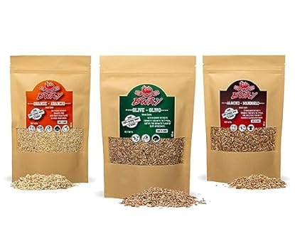 Foto di BWAY Trucioli Per Affumicatura Gusto Olivo, Arancio, Mandorlo da utilizzare con Affumicatore Da Cucina | eBook Omaggio con 20 Ricette (3x400 ml)