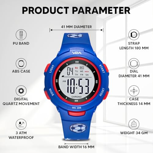 Image of V2A Kids Watch - Waterproof Multi-Functional Digital Sports Watch for Ages 5-13, 30M Water Resistance, Gift for 5-10 Year Olds