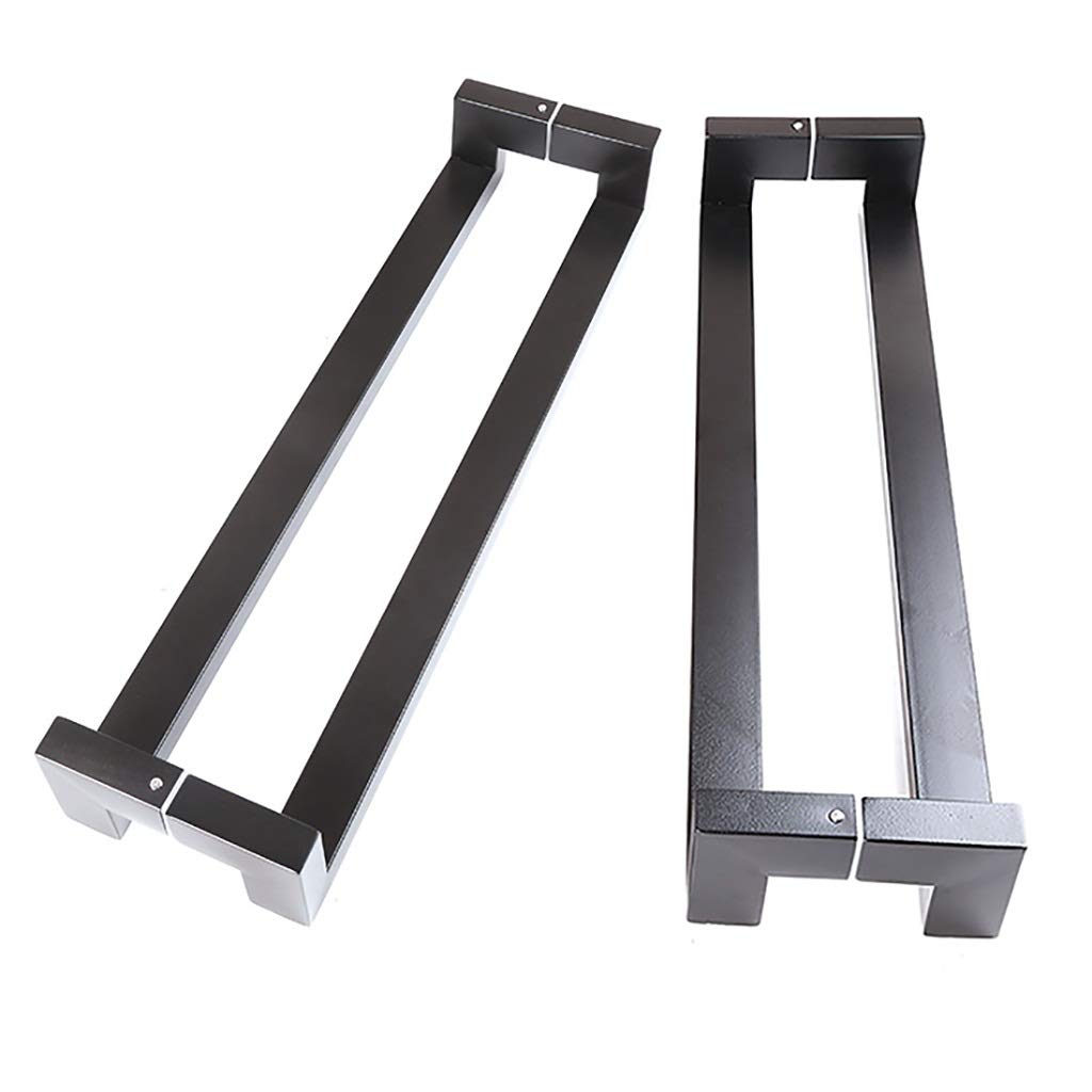 Maniglia per porta scorrevole per porta del fienile Maniglia per porta, Maniglia per porta push-pull in acciaio inossidabile, Maniglia per porta in vetro/legno per la casa - Nero opaco, 4 lu