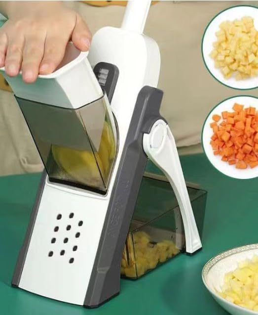 Cortador de Verdura Multifuncional con Cuchillas de Acero Inoxidable, Mandolina de Cocina Manual, Espirilizador Cortador de Verduras para el Chef y el Hogar cortador de patatas vegetales