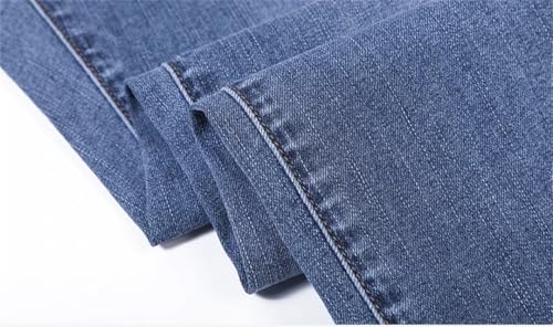 Men Summer Thin Loose Straight Jeans Comfortable Stretch Denim Trousers2