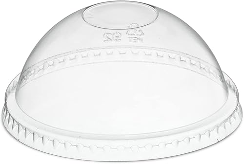 Miniatura 6 de Vasos de postre de plástico transparente de 8 onzas con tapas de cúpula sin agujero, 50 juegos de cuencos desechables para helados, parfait,