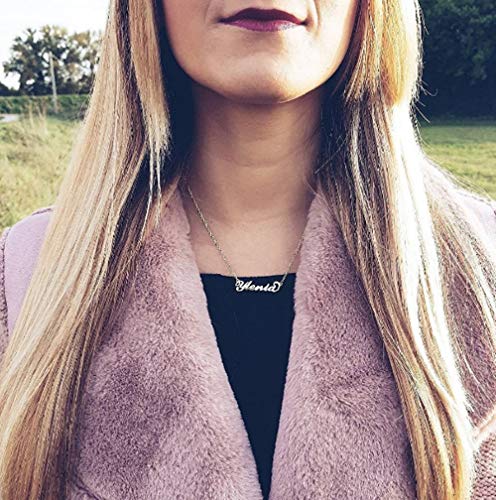 Name Necklace Personalized, Custom Made Nameplate Necklace Dainty Sterling Silver Gift For Mother Girlfriend #TOP2