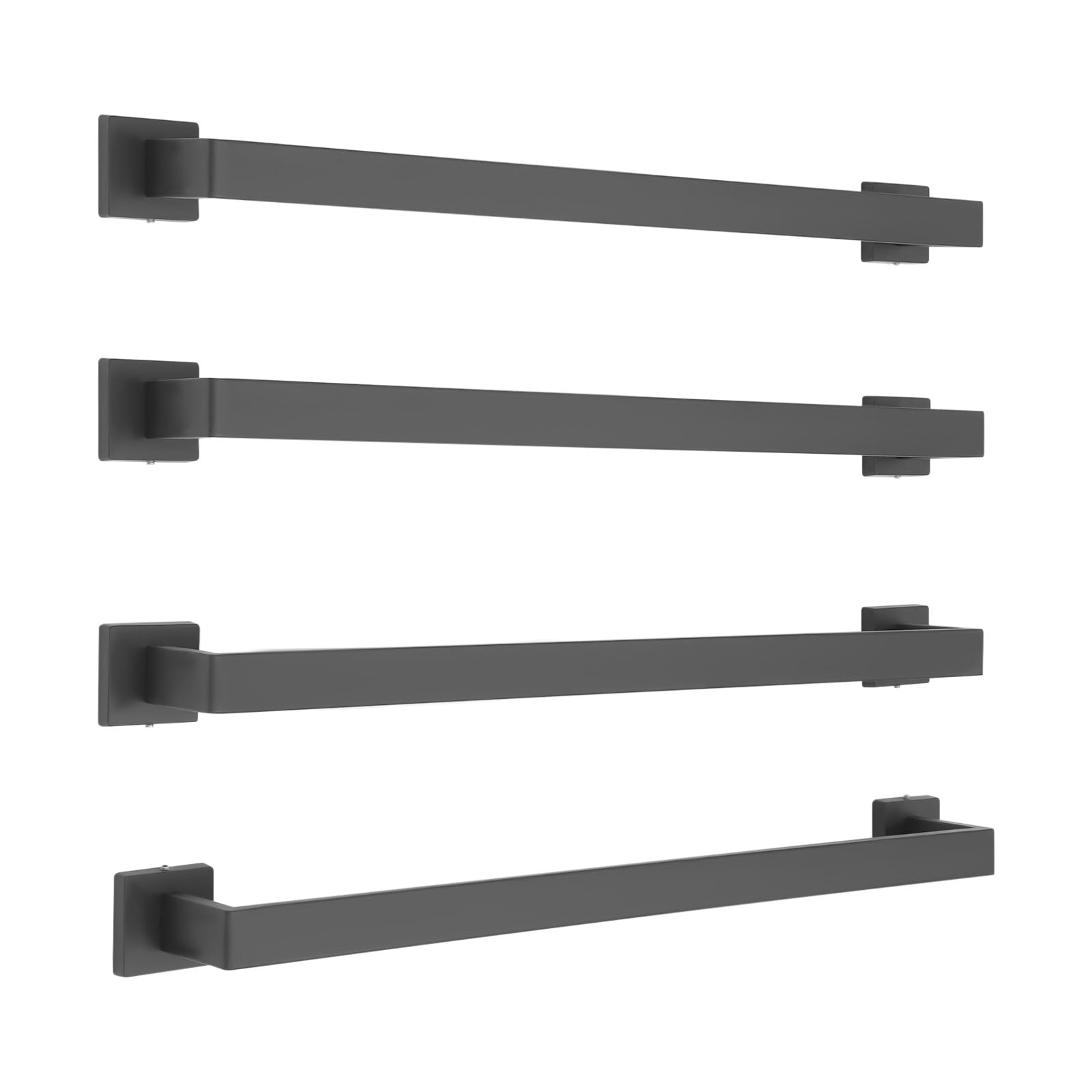 Juego de accesorios de baño de 20 piezas, accesorios de baño con 4 barras de toalla, 4 anillos de toalla, 4 soportes para papel higiénico, 8 ganchos, kit de baño para baño, inodoro (negro)