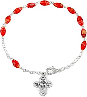 Red Glass Beads Rosary Bracelet