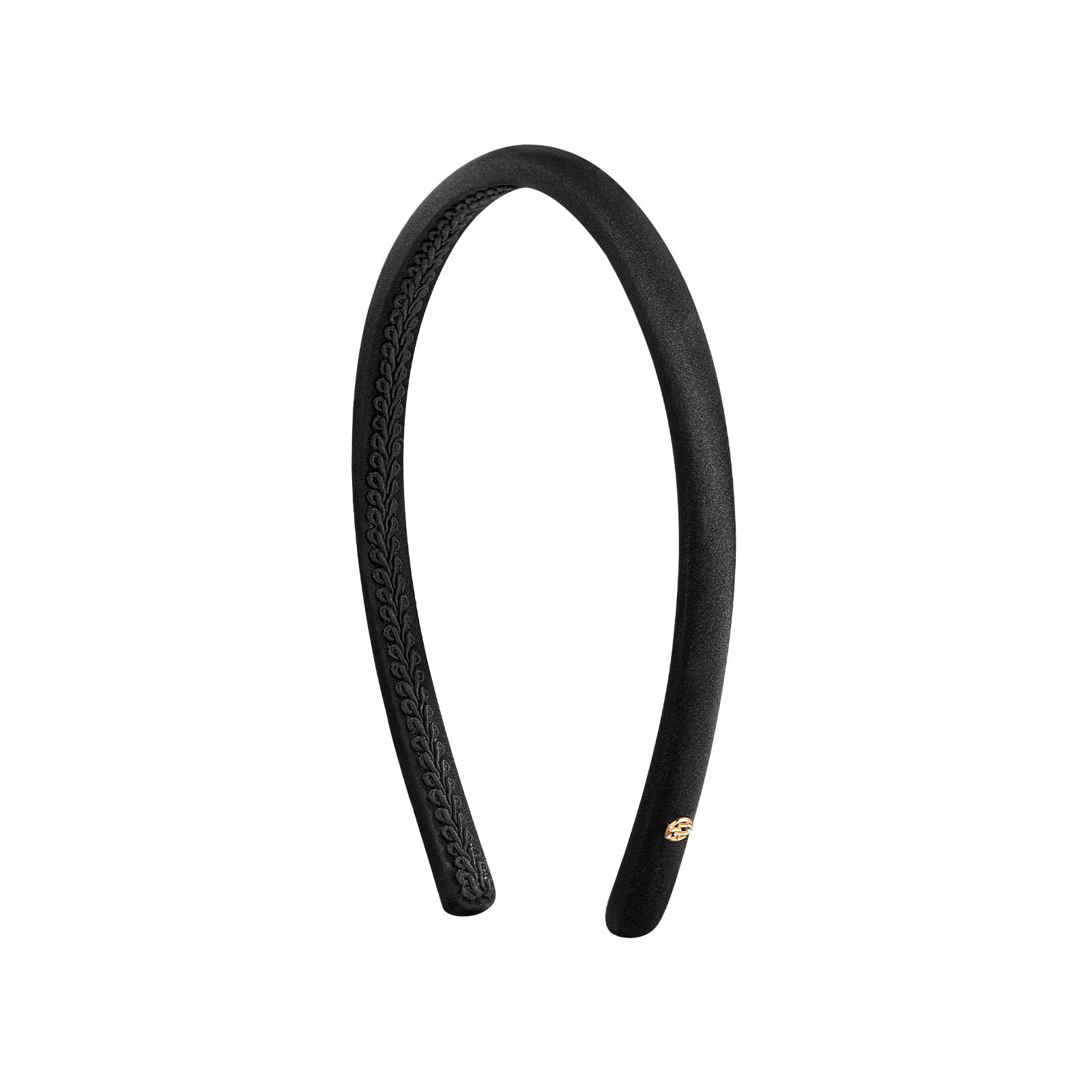 EVITA PERONISilk Headband for Women - Thin, Satin, Non-Slip and Comfortable - Black