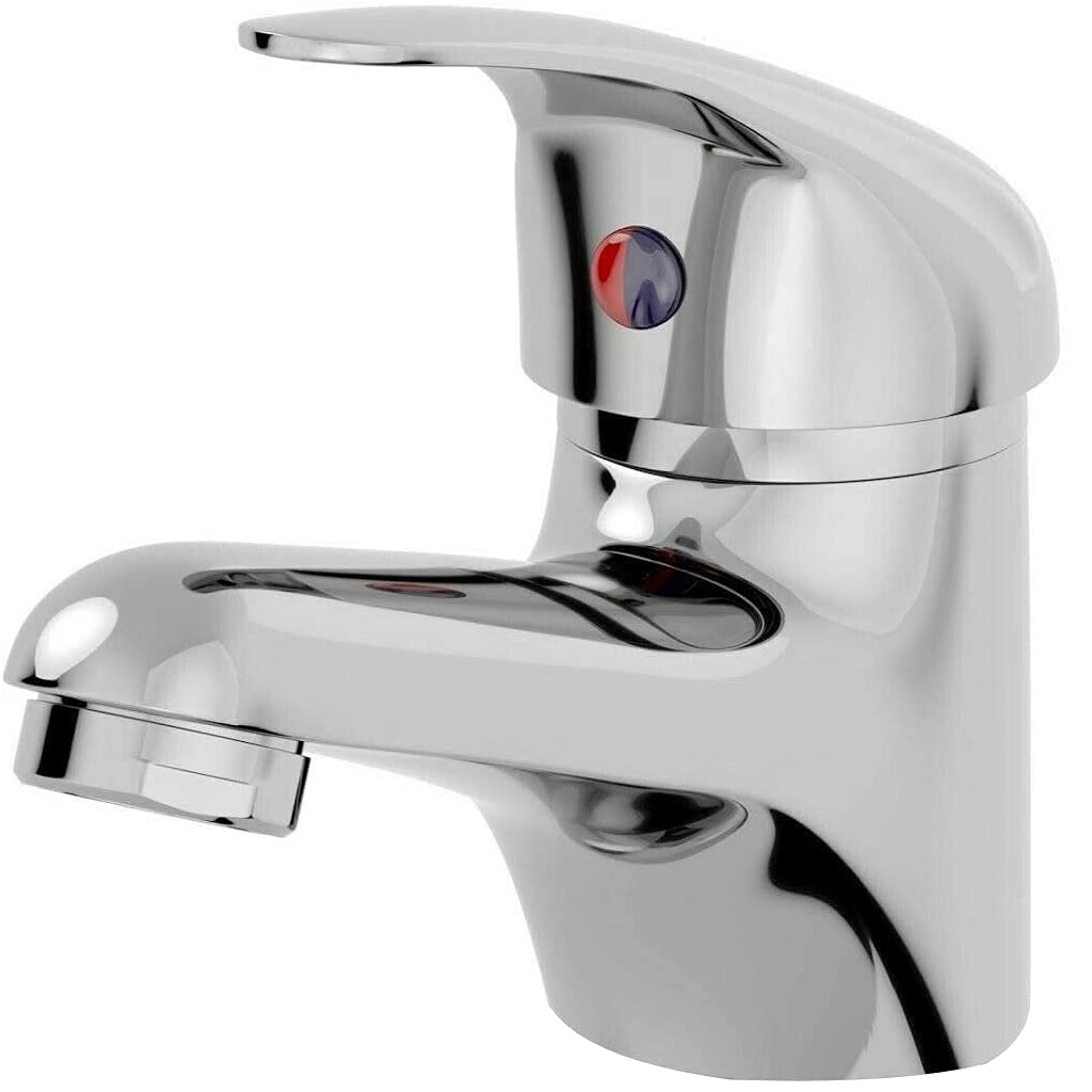 Monobloc Basin Mixer Tap with Click Clack Waste and Flexi - Full Brass