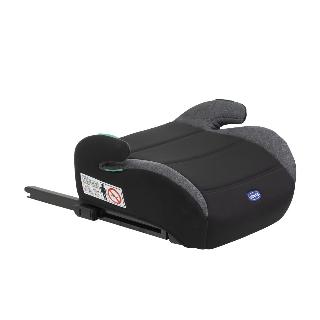 Chicco Quasar Fix i-Size, Kinderautositz 7-12 Jahre (126-150 cm), Gewicht 23-36 kg, Gruppe 3, einfach einzubauen mit Isofix-System, mit gepolsterten Armlehnen und komfortablem Sitz, schwarz