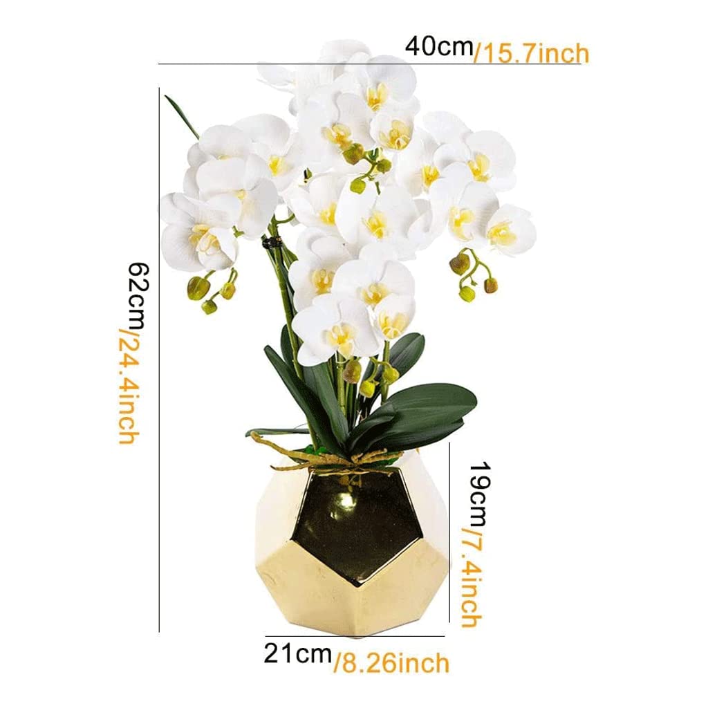 Orchidee Artificiali Fiori Finti Orchidee finte Tocco Realistico Orchidea Artificiale Pianta Finta Fiori Artificiali Fiori di Phalaenopsis Artificiali Classici Vaso