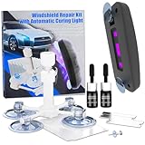 Windshield Crack Repair for Chips and Cracks, Glass Repair Fluid with Pressure Injector and Reinforcement Light, Car Windshield Chip Repair Kit Quick Fix for Chips, Cracks (Blue)