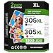 Salols 305XL Ink Cartridges Replacement for HP 305 Ink Cartridges Black and Colour for HP305 XL for HP DeskJet 2820E 2810E 2700 2710e 2720e 4120e 2721e Plus 4100 4120 Envy 6020e 6032e Pro 6430,2-Pack