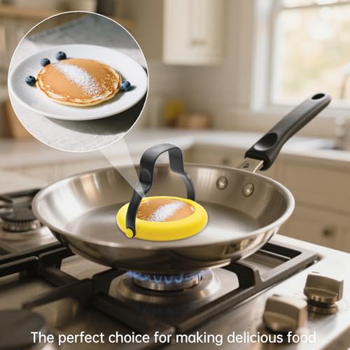 Silikon-Eierformen – 4er-Set Antihaft-Eierringe für Spiegeleier, Pfannkuchen, Omeletts, Frühstückssandwiches – Hitzebeständig, Wiederverwendbar, Einfach zu benutzen