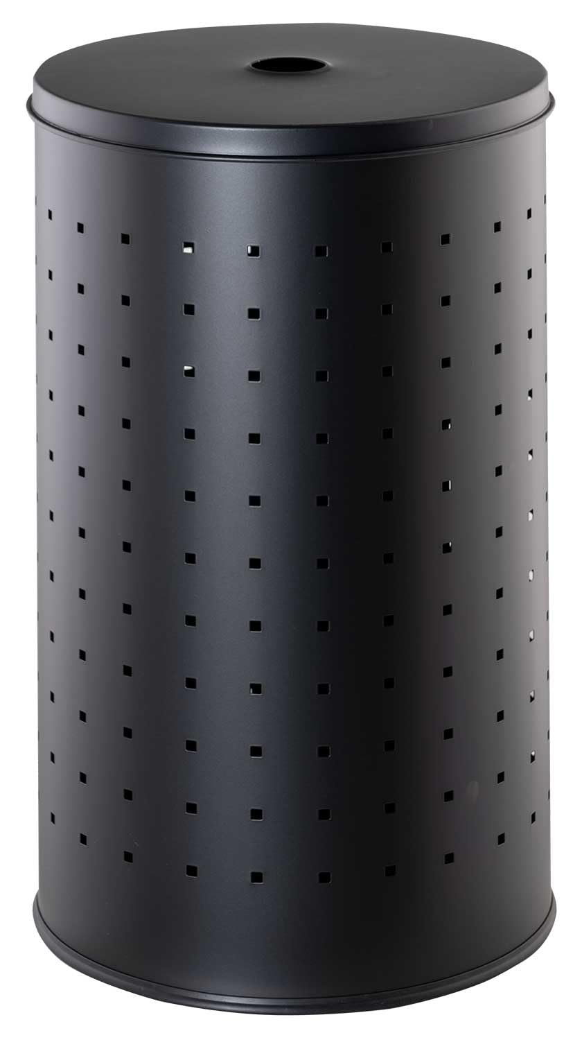 Wäschesammler-Set 2-teilig - Schwarz - Edelstahl - 37 Liter - 54 Liter