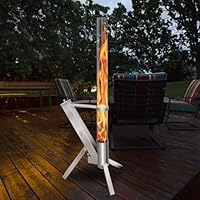 CTSC Feuersäule Outdoor, Pellet Feuersäule, Pellets Feuerrohr, Add Space Licht und Ambiente für Veranda, Deck, Garten & Hinterhof
