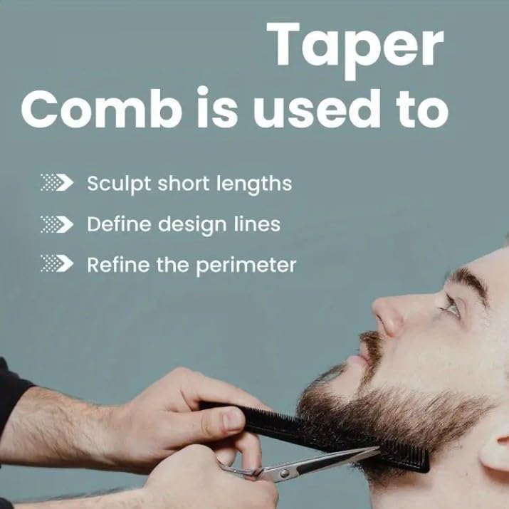 Image of Professional Barber Straight Edge Razor with Stainless-Steel Coated Blade Holder, 20 Double-Edge Blades & Styling Comb for Men, Perfect for Shaving, Beard Shaping & Salon Grooming Kit