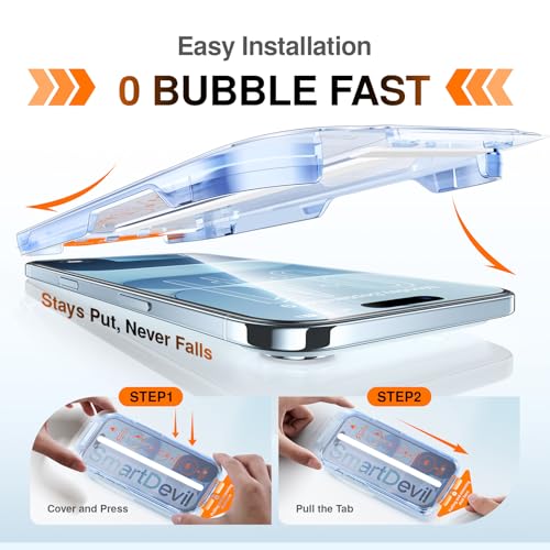 Image of SMARTDEVIL 2 Pack Screen Protector for iPhone Air with AR Anti-Reflective Technology, 9H Hardness Military Grade Tempered Glass for iPhone 17 Air, Bubble Free and Auto Dust-Removal Box, Easy Install