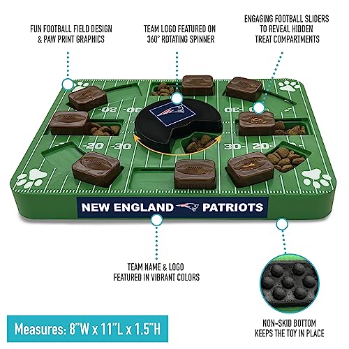 Image of Pets First NFL New England Patriots Puzzle Toy for Dogs, Slow Feeder Board for Pets, Interactive Doggie Treat Toy