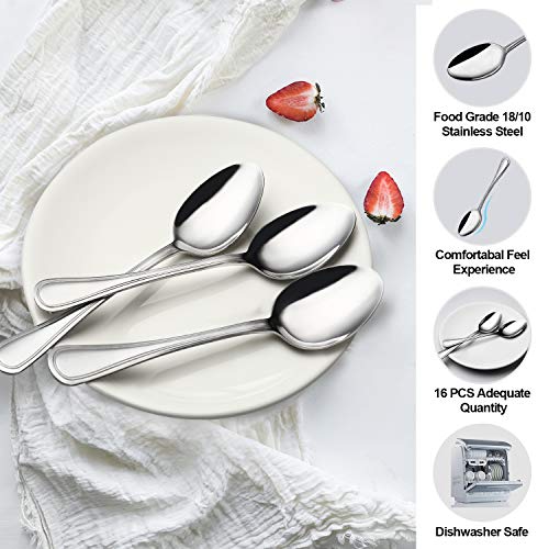 Dinner Spoon Set, Elegant Life 16-piece tablespoons, Premium Food Grade 18/10 Stainless Steel Spoons, Stainless Steel Dinner Spoons, Mirror Finish & Dishwasher Safe, 8.2inch - Thumbnail 2